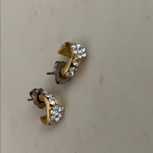 Gold with crystal mini hoop earrings